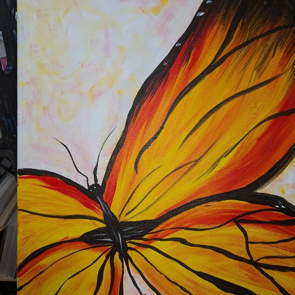 Butterfly in flight original. 16 x 20 in - Picture 4 of 6